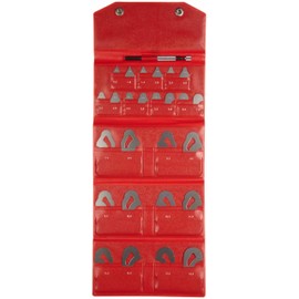 Mitutoyo 186-902, Radius Gage Set, 26 Leaves, 0.5mm to 13mm by 0.5mm, 5 Radii per Leaf