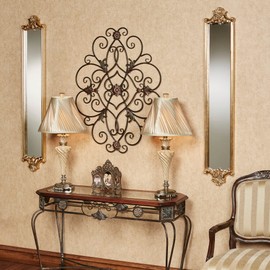 Touch of Class Alistair Wall Mirror Panel - Resin, Glass - Gold Leaf Finish - Slender Mirror for Bathroom, Bedroom, Hallway, Entryway, Foyer - Acanthus Leaves Motif - Tall Looking Glass