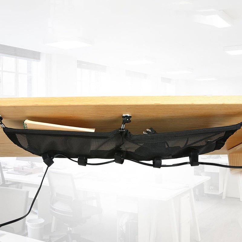 Nicear Under Desk Cable Management Net,Under Table Cord Management Mesh