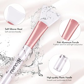 DUAIU Cepillo de máscara facial, cepillo de silicona aplicador de máscara facial herramientas y cepillo facial con cabeza de silicona suave para másca