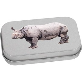 Azeeda 80mm 'Indian Rhino' Metal Hinged Tin/Storage Box (TT00224267)