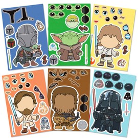 Star Theme Stickers for Kids，32 Sheets of Make a Face Different Role Crafts Sticker, Birthday Party Favors Decoration Supplies