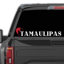 Tamaulipas Mexico Stickers para Trocas Calcomanias para Autos Estilo Ranchero con Caballo Western Decal Mexican Stickers for Trucks and Cars (6" x 32")
