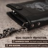 skneephate Mens Leather Wallet With Chain Skull Bifold Wallets Zipper