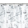 Nautical Anchor Shower Curtain Hooks, Rustproof Black White Ocean Sea