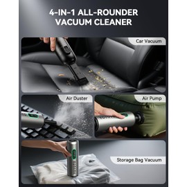 yoyoto Car Vacuum, Handheld Vacuum Cordless with 21000Pa Powerful Suction & 3 Modes, 4-in-1 Portable Hand Held Mini Vacuum Cleaner Rechargeable, Ultra Light for Car Home Office (Silver)