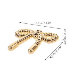 NUOBESTY 10Pcs Bowknot Shaped Sewing Buttons, Decorative Zinc Alloy Buttons for Coat and Sweater, Golden, 0.79 X 0.63 X 0.20 Inches, Ideal for DIY Crafting and Sewing Projects