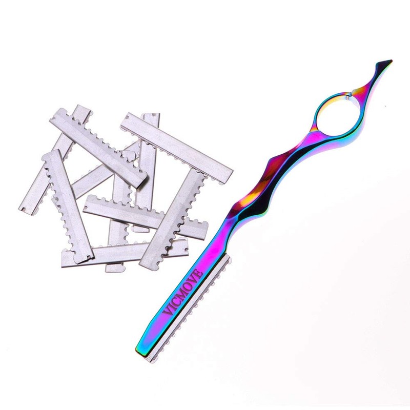 Professional Hair Styling Thinning Texturizing Cutting Feather Razor + 10