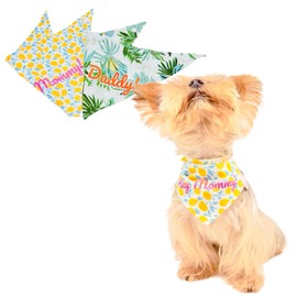 YorkieGogo 2-Pack Cotton Bandanas for Small & Teacup Dogs, Cats, and Rabbits - Pet Birthday Outfit, Vacation Style, Cute and Sweet Handcrafted Gift, Pauelos para Perro (Vacation, Small)