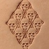 Sellos de piel con diseño de calavera, para tallar, herramientas
