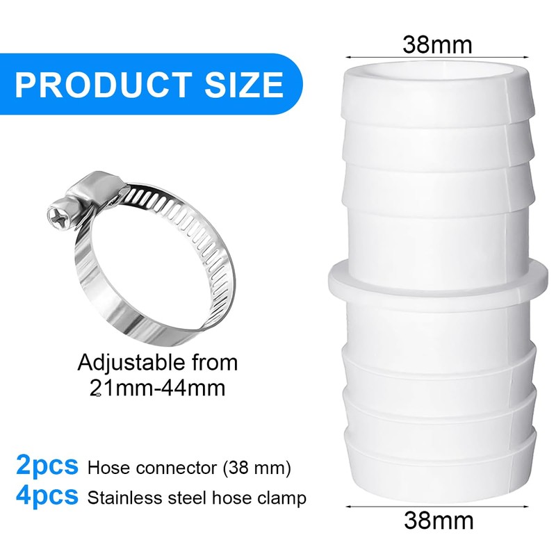BONHHC Hose Adapter Double Hose Nozzle, 2 Piece Hose Connector