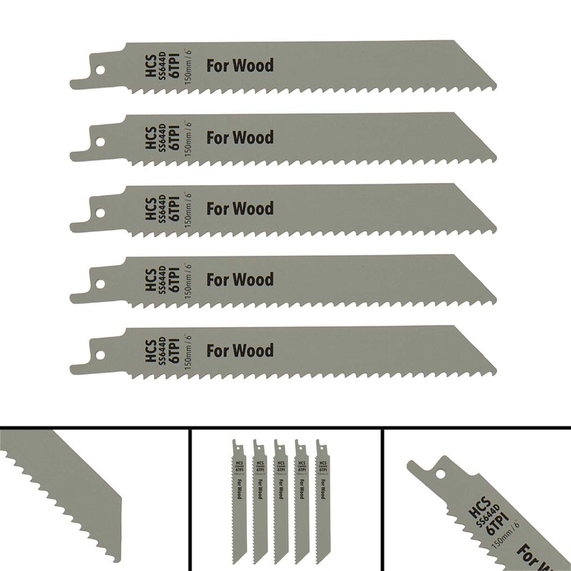 Dapetz ® 5 X Reciprocating Saw Blades 6 Tpi 150mm