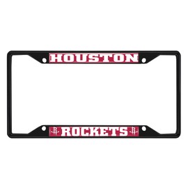 FANMATS 31331 Houston Rockets Metal License Plate Frame Black Finish
