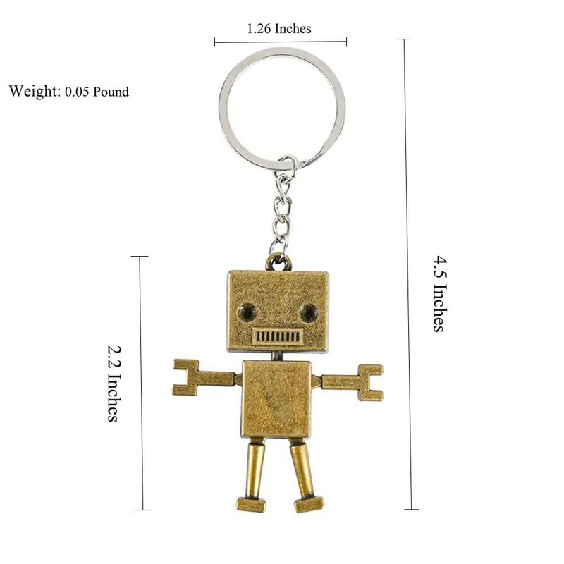 JILFR Robot Pendant Keychains, Cute Keychains, Large Key Ring, Special