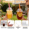 Foxtell 100 Pack Clear Plastic Cups with Dome Lids and