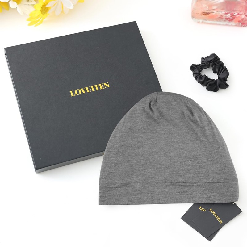 100% Mulberry Silk Bonnet for Sleeping Women Men, Real Silk