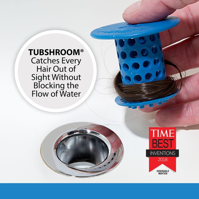 TubShroom Tub Drain Hair Catcher Strainer, Blue – Drain Protector