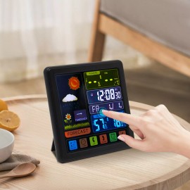 Digital Weather Station Multi-function Alarm Calendar W/ Touch Screen 3 Channels