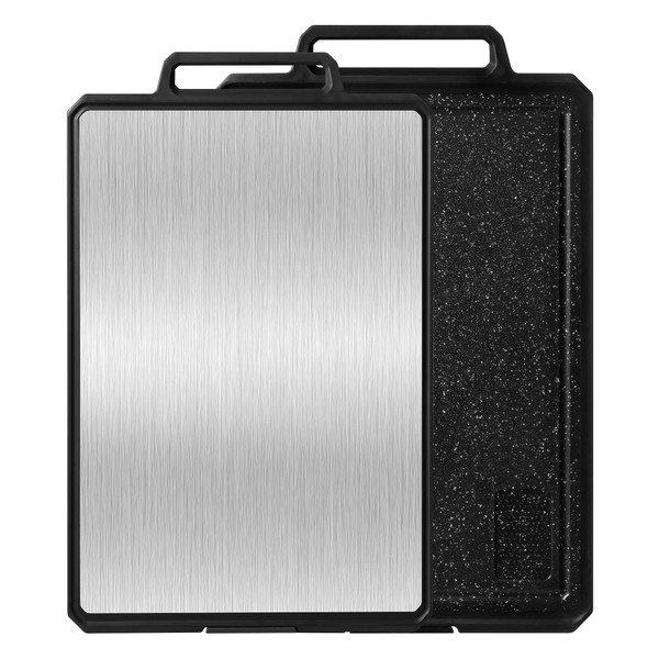 2 Packs Stainless Steel Cutting Board Non-toxic for Kitchen Chopping