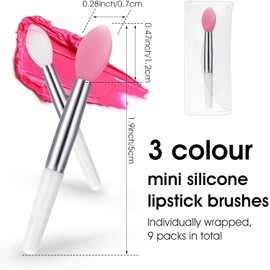 Bremorou Kit De Belleza Con 9 Aplicadores Reutilizables De Bálsamo Labial, Pinceles De Silicona Para Lápiz Labial Y Sombras De Ojos, Y Mascarilla Labial En Crema.