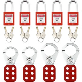 SAFBY Lockout Tagout Kit Electrical Loto - Clamp-On Circuit Breaker Lockout, Group Lockout Hasps, Lockout Tag, Universal Multi- Pole Breaker for Kit Station (Box Orange Kit)