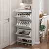 GLSCASA Shoe Cabinet with Shoe Cabinet with 3 Flip Drawers,