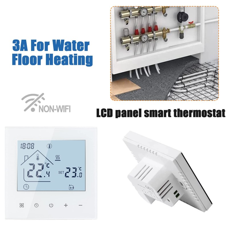 Digital Thermostat Room Thermostat, LED Display Touchscreen Thermostat Controller, Weekly