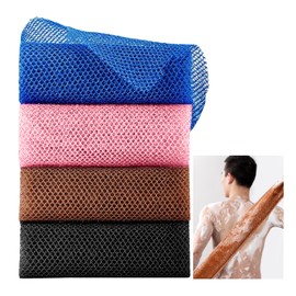 African Net Sponge, 4 PCS African Wash Net Long Bath Net Sponge Nylon African Exfoliating Net for Removing Dead Skin Dirt Oil