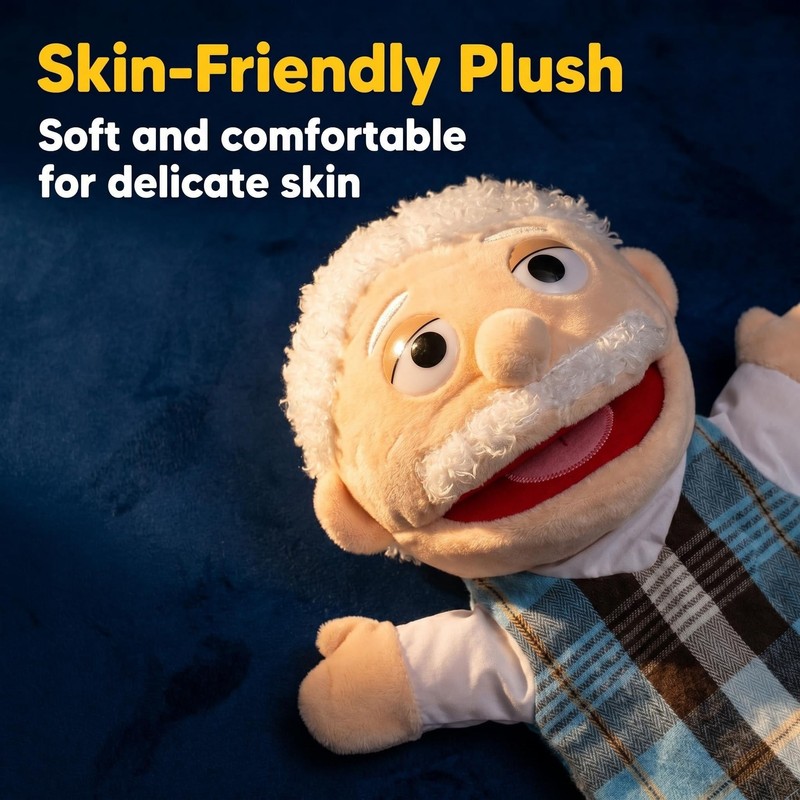 Family Hand Puppets Role-Playing Storytelling Hand Puppet for Kids (Grandpa)
