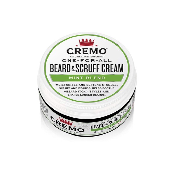 Cremo Mint Blend Beard & Scruff Cream, Moisturizes, Styles and Reduces Beard Itch for All Lengths of Facial Hair, 4 Oz