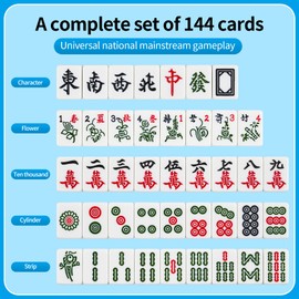 DSNGEZ Traditional Mini Chinese Mahjong Game Set 144 Tiles, with Portable Handbag, Tile Size - 2.4 * 1.5 * 1.1 cm (1.0 * 0.6 * 0.5 inches)(中国蓝色麻将)