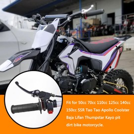 HOLATO Folding Clutch Brake Lever Cable Throttle Handle Grips Cable Kit for 50cc 70cc 110cc 125cc 150cc Apollo RFZ125 DBX15 X18 X19 Tao Tao DB17 DB27 Coolster M125 SSR Pit Dirt Bike Motorcycle Black