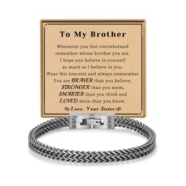 HiStock Gifts for Brother Adult Mens Bracelet, Stocking Stuffers for Men Brother Bracelet Big Older Brothers in Law Christmas Gifts Birthday