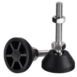 Mesee 6 Pieces Swivel Leg Levelers, M8 Furniture Leveler Nylon Anti-Slip Base Adjustable Leveling Feet Glide Leveler Set for Tables Chairs Cabinets Machine Workbench Shelving Rack