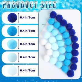 SEPGLITTER Blue Pom Poms Balls, 1000Pcs 1 cm/0.4 inch Hanukkah Blue Color Pom Poms for Chanukah Christmas Winter Summer Holiday Party Crafts Making DIY Holiday Decorations Supplies