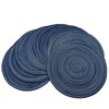 Red-A, Placemats, Round Placemats for Dining Table Set of 8 Woven Heat Resistant Non-Slip Kitchen Table Mats Diameter 14 Inch(Blue)