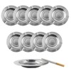 Lilaly 10-Pack Ashtray Round Cigar Ash Tray Stainless Ashtray for
