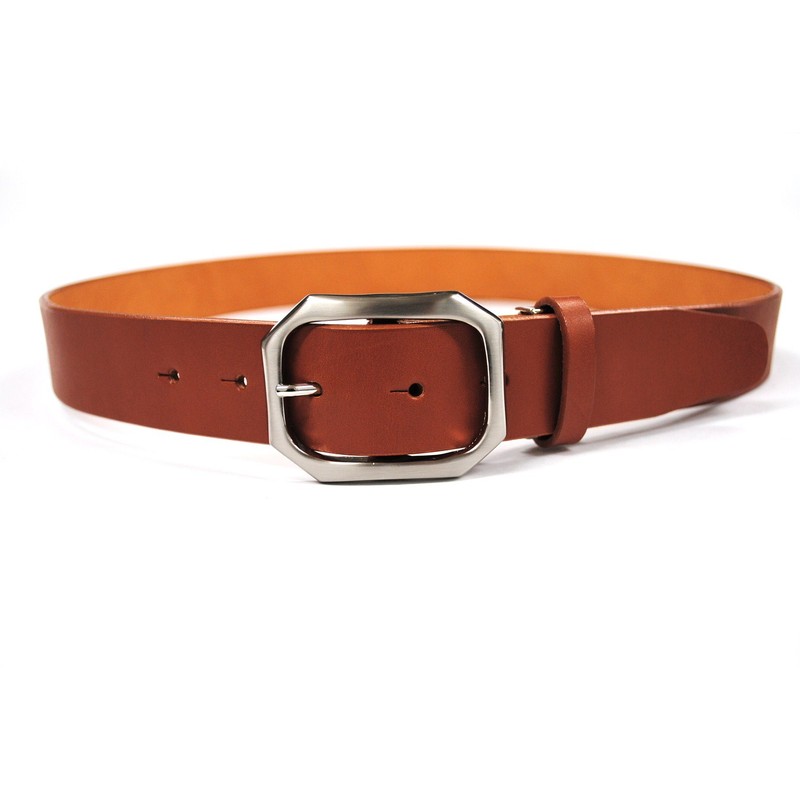 Bell Label 35 Cowhide Leather Belt with Garrison Buckle, Braun