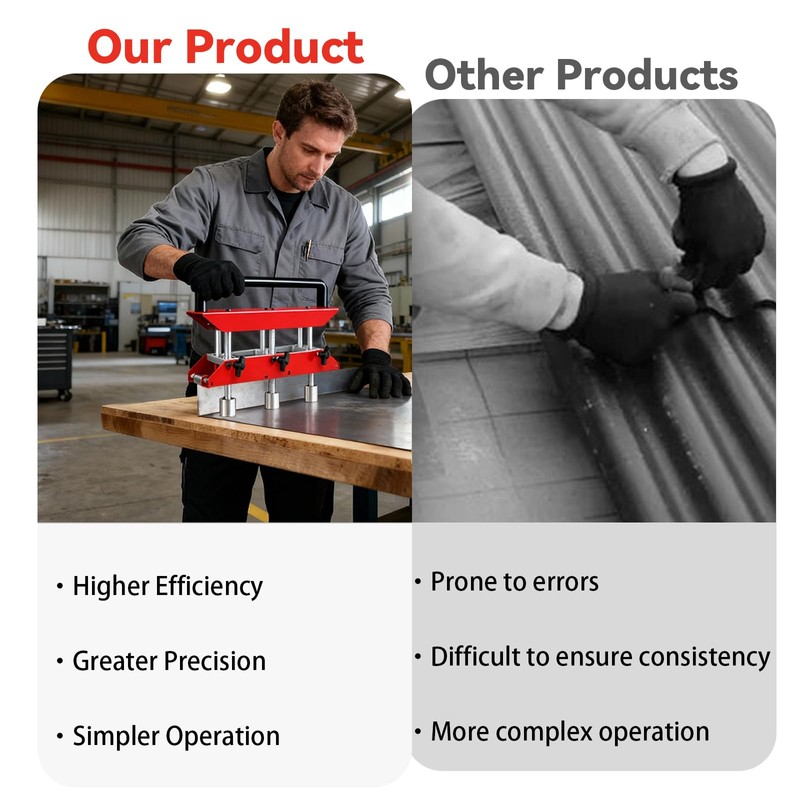 3-Station Metal Roofing Bender, 0-90° Angle Edge Roller, Large Radius