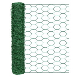 Garden Poultry Green Chicken Wire - 16.5 '' × 393 '' Chicken Wire Floral for Crafts, Garden Fence Animal Barrier, 1 inch Mesh Poultry Netting Fence, Pet/Rabbit/Chicken Wire Fencing