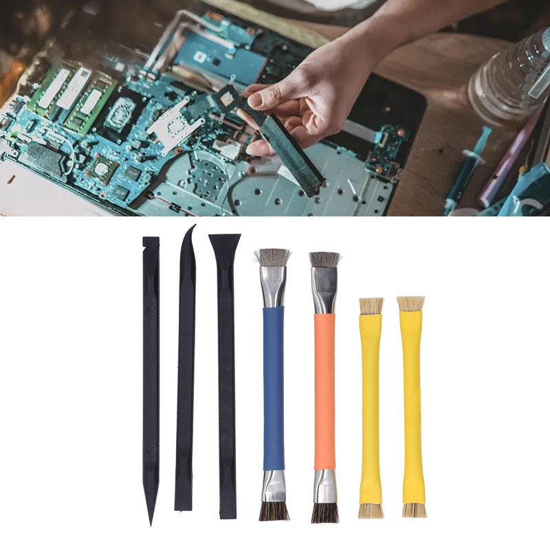 Pry Tool Brush Set ABS Stainless Steel Electronic Repair Cleaning