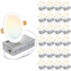 LVWIT 24 Pack Ultra-Thin Recessed Lighting 4 Inch with Junction