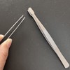 JZK Stainless Steel Flat Head Tweezers, 2Pcs for Philately, Crafting,