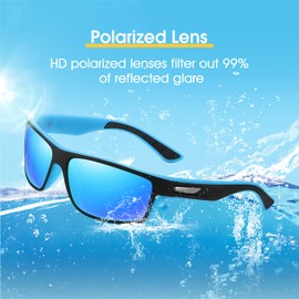 OJIRRU 0Polarised Sunglasses Men's Sunglasses Rectangular Men Sun Glasses Sports Fishing Driving with UV400 Sunglasses Men, Sport Blue