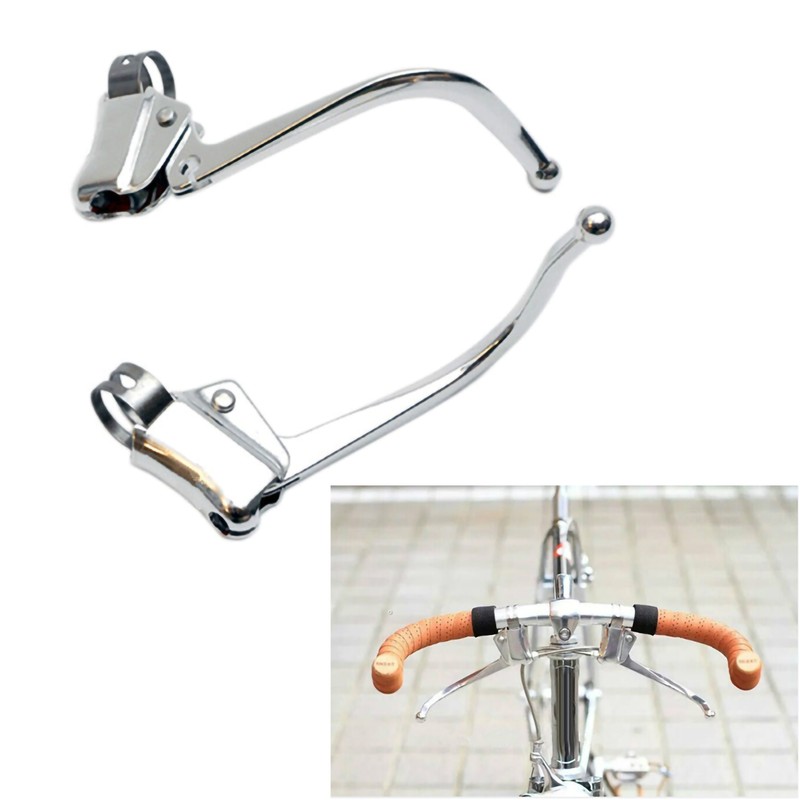1 Pair Bike Brake Lever City Retro Road Handlebar Bent
