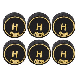 6PCS Billiard Cue Tips PU Multiple Layer Pool Cue Tips Replacement for Billiard Games Black H
