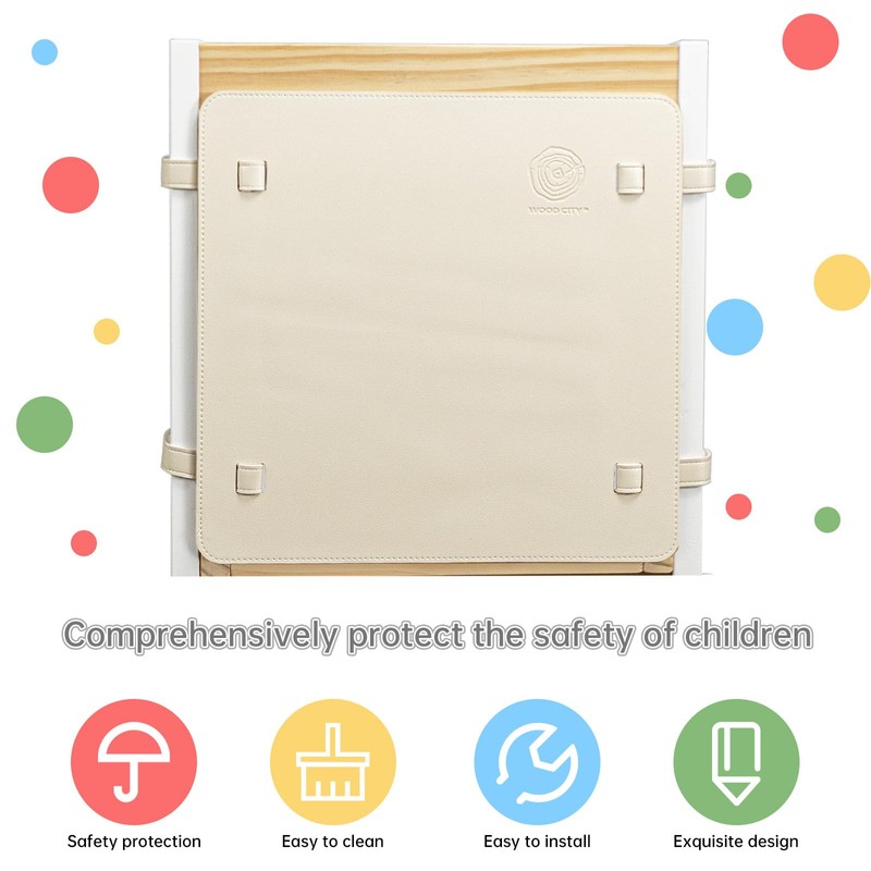 WOOD CITY Kitchen Stool Helper for Kids with Non-Slip Mat,