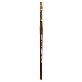 KINGART Premium Finesse 8300-8 Flat Shader Series Artist Brush, Synthetic Kolinsky Sable Hair, Short Handle, for Watercolor and Oil Paints, Size 8