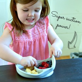 Sage Spoonfuls Silicone Plates for Babies & Toddlers, 100% Silicone, Plates Stay Put, Divided Compartments, Microwave & Oven Safe, Dishwasher Safe, 2 Pack, BPA & BPS Free, Sage & Slate, 10x7.5x2