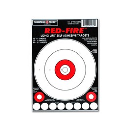 Red Fire - Ultra Bright Self Adhesive Peel & Stick Gun Range Shooting Targets 6.5 x 9 Inches (10 Pack)